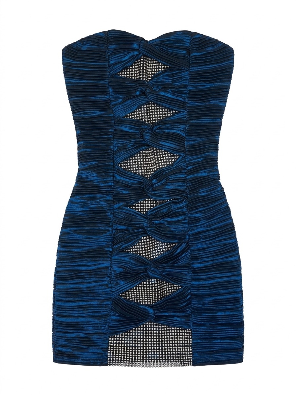 Arden B Strapless Midnight Blue Ruched Bodycon Dress